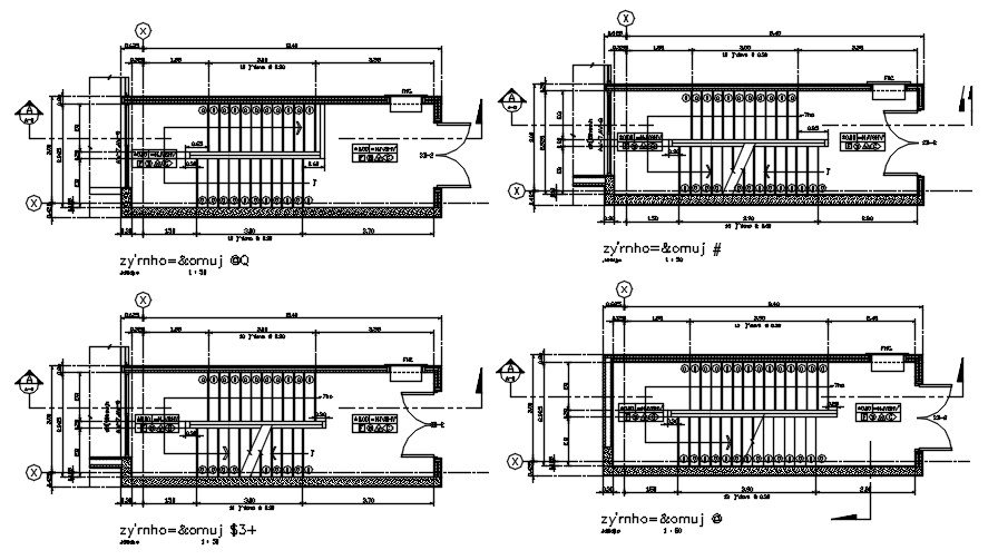 Staircase detail drawing presented in this Auto-CAD drawing file. Download this 2d autocad drawing file.