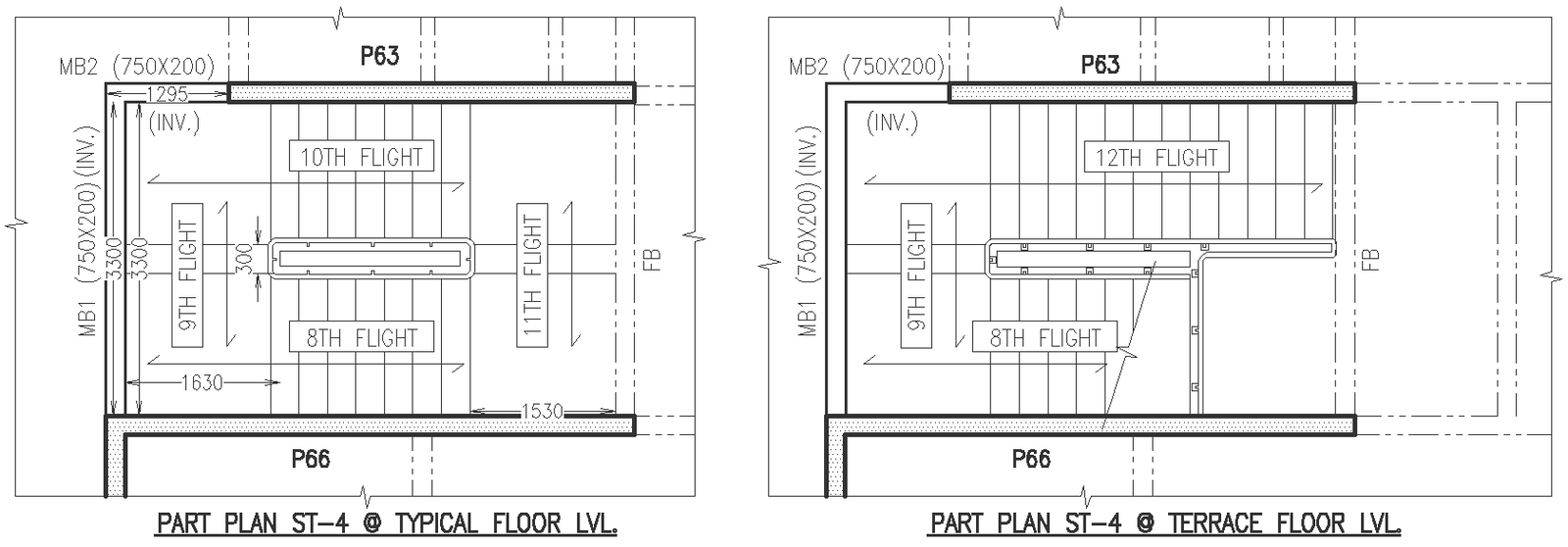 Staircase detailed plan CAD block in scale DWG AutoCAD drawing