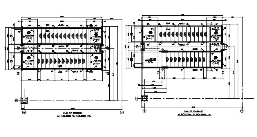 Staircase detailed section plan are given in this 2D AutoCAD DWG drawing. Download the AutoCAD 2D DWG file.