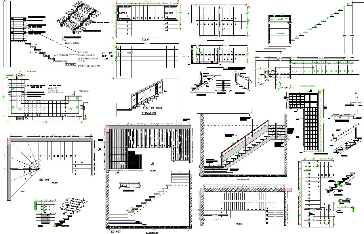 Staircase elevation details