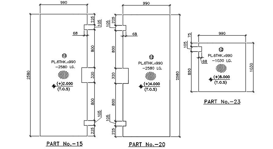 Staircase filter section plans are given in this 2D AutoCAD DWG drawing. Download the AutoCAD 2D DWG file.