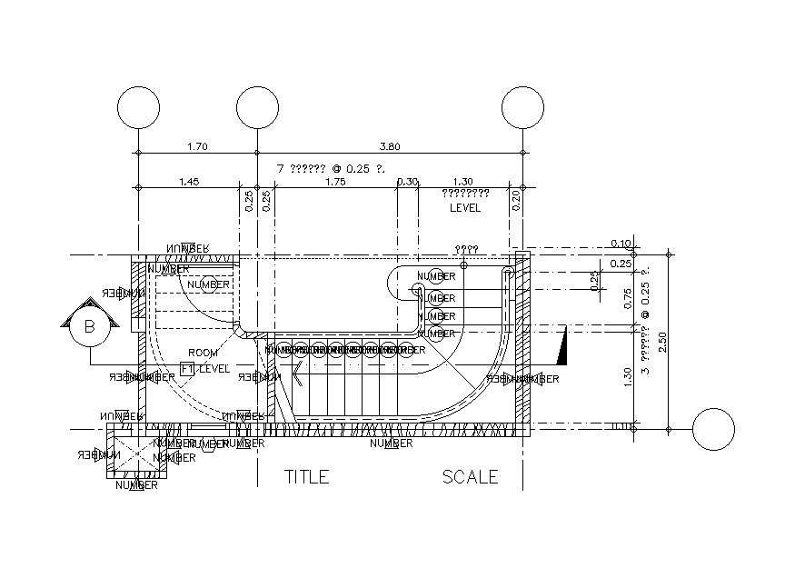 Staircase layout of Restaurant is given in this Autocad drawing model. Download now.