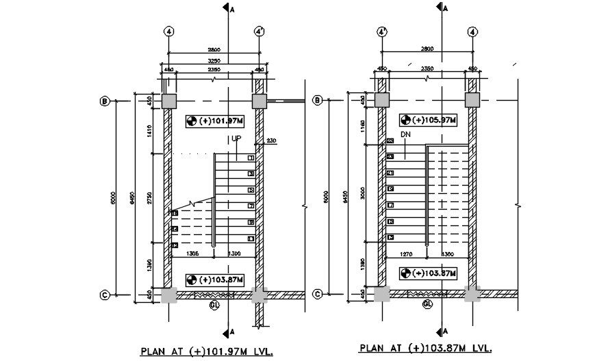 Staircase plan of Control Room. Download AutoCAD DWG file.