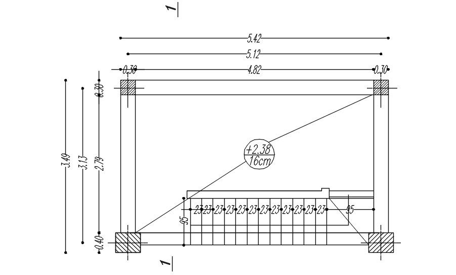 Staircase section plan in detail AutoCAD 2D drawing, CAD file, dwg file