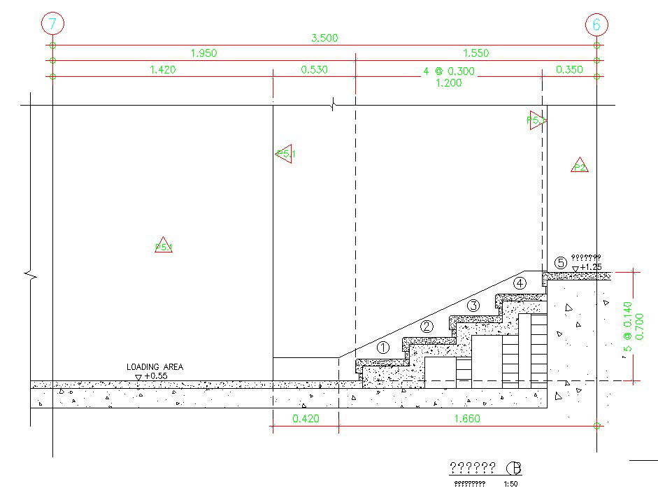 Staircase side section detailed drawing is given in this AutoCAD drawing file.Download the AutoCAD file now.