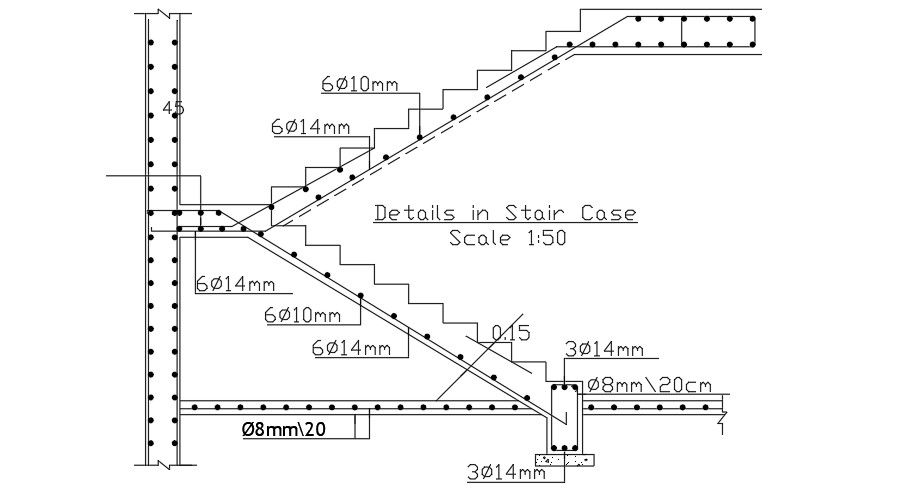 Stair section detail cad drawing cad file Free Download