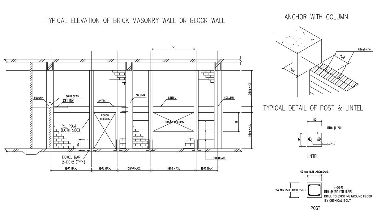 Standard Monsary Work Section Drawing Free DWG File