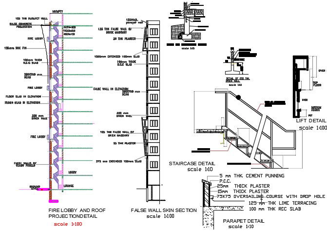 Standard Staircase Sectional Elevation Drawing AutoCAD File