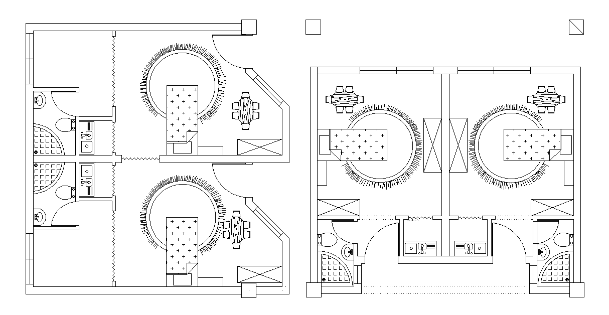 Staying hotel bedroom plan AutoCAD model is given in this file