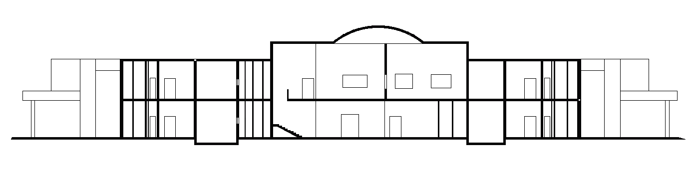 Staying hotel building font elevation AutoCAD drawing