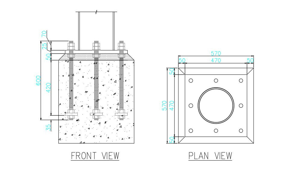 Steel Column Design AutoCAD File Download
