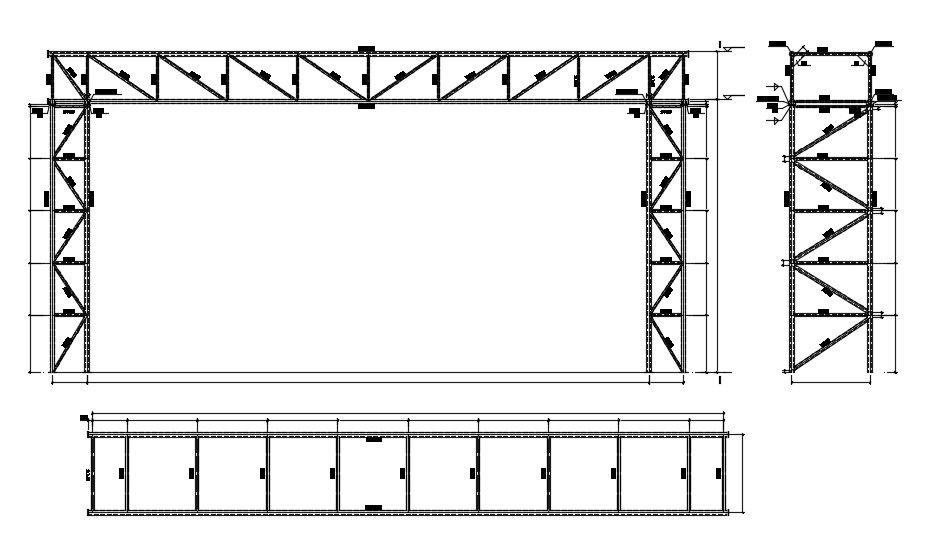 Steel Roof Truss Design CAD with Detailed Layouts and Sections