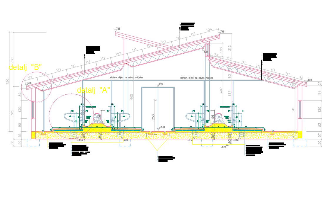 Steel Span Structure CAD Drawing