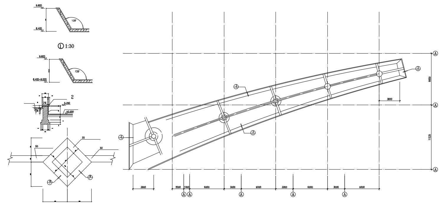 Steel Span Structure Free CAD Drawing