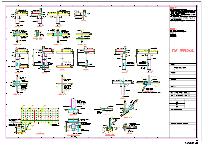 Steel building section details drawing