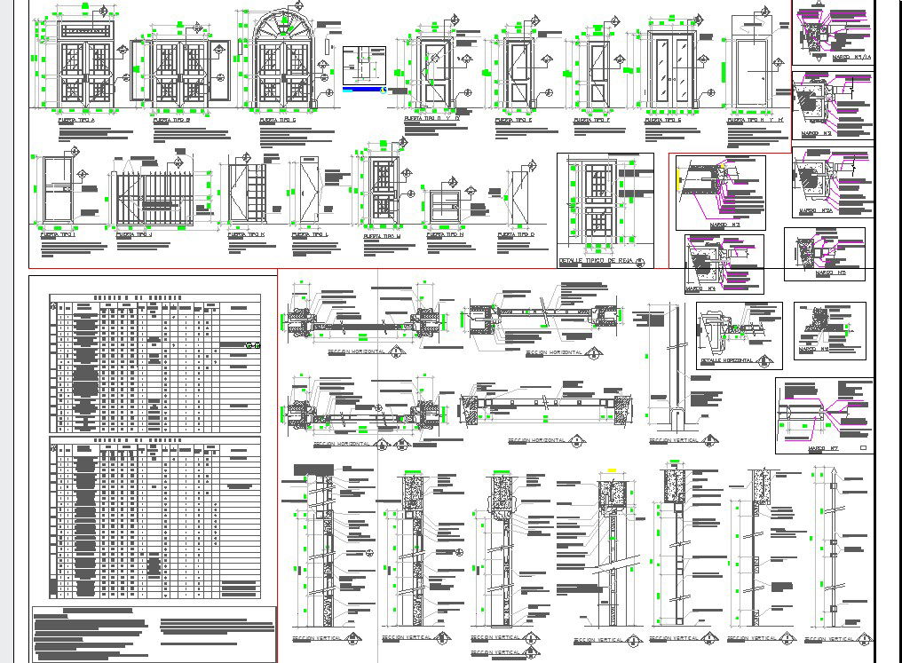 Steel door and window autocad dwg files