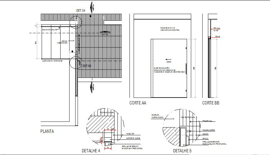 Steel door elevation and installation cad drawing details dwg file