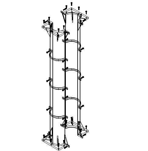 Steel form work for reinforced concrete columns 3d