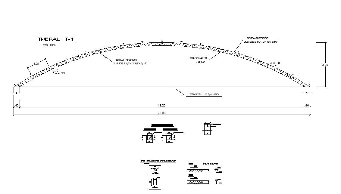 Steel frame detail CAD structure 2d view autocad file