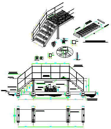 Steel platform stair entrance stair design drawing