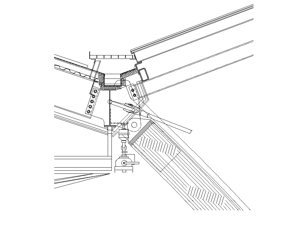 Steel roofing structure detail section 2d view layout autocad file