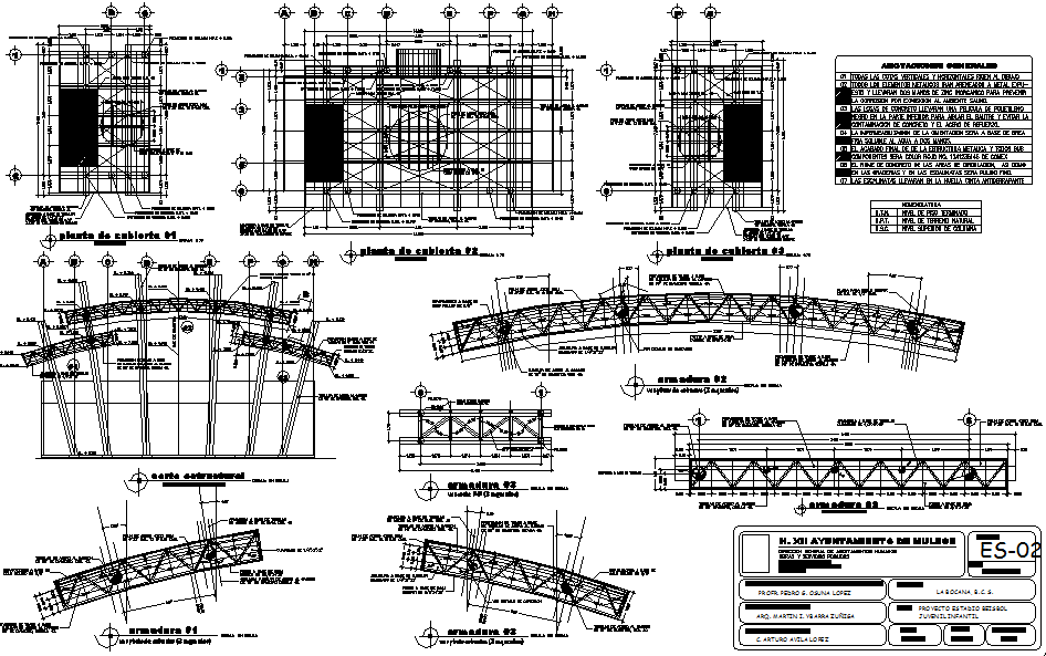 Steel structural working plan detail dwg file