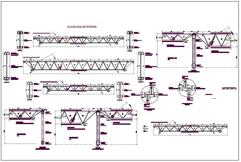 Steel structure detail view dwg file