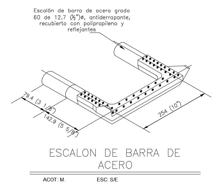 Steel Bar Step CAD Drawing Download Free DWG File