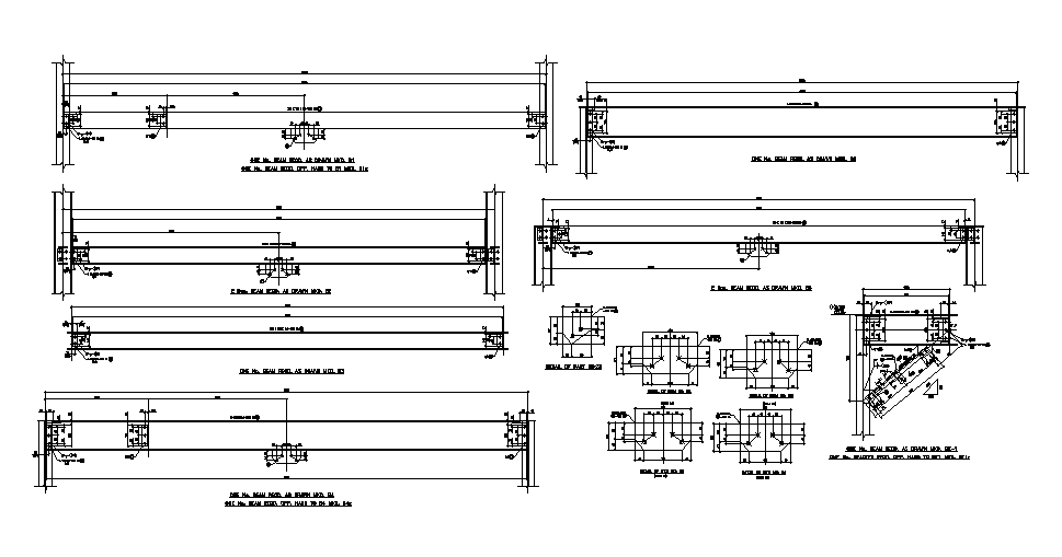 Steel Beam Joint Section AutoCAD Drawing DWG File