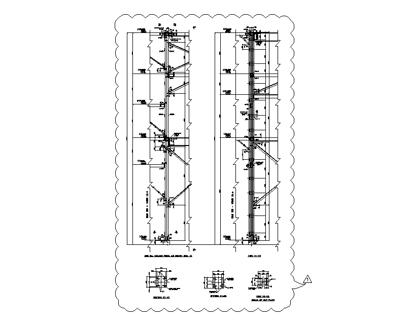 Steel Column Joint Section CAD Drawing DWG File