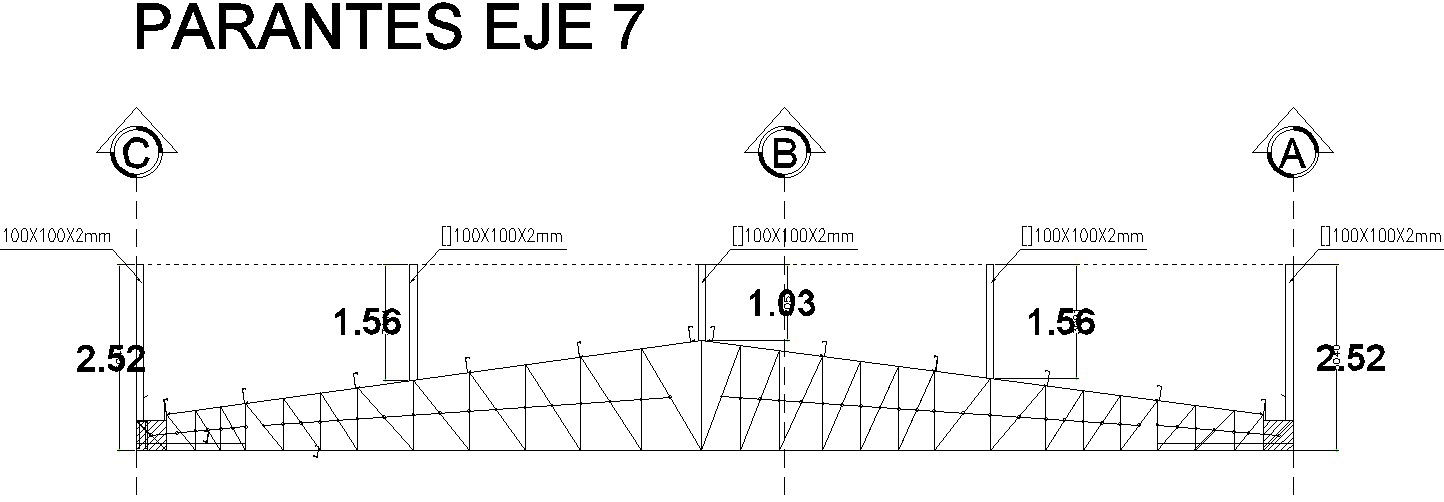 Steel Frame structure top details.