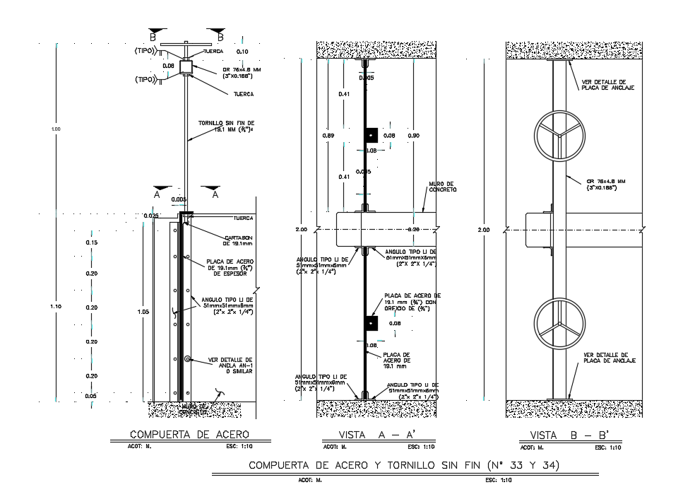 Steel Gate Section Drawing Download DWG File