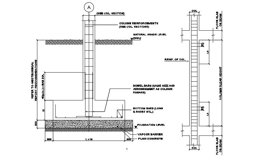 Steel Structure of column with detailing.