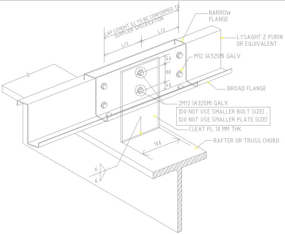 Steel Truss Chord Design AutoCAD Drawing