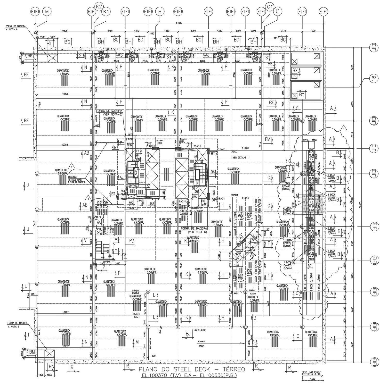Steel deck ground floor plan DWG autoCAD drawing