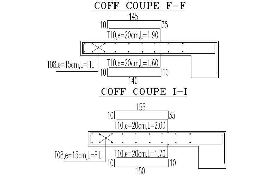 Steel formwork Girder Beam line plan details in 2D design drawing and mention details thickness, length and width 2D plan dwg.