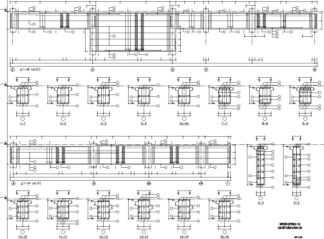 Steel girder beam details AutoCAD file, 