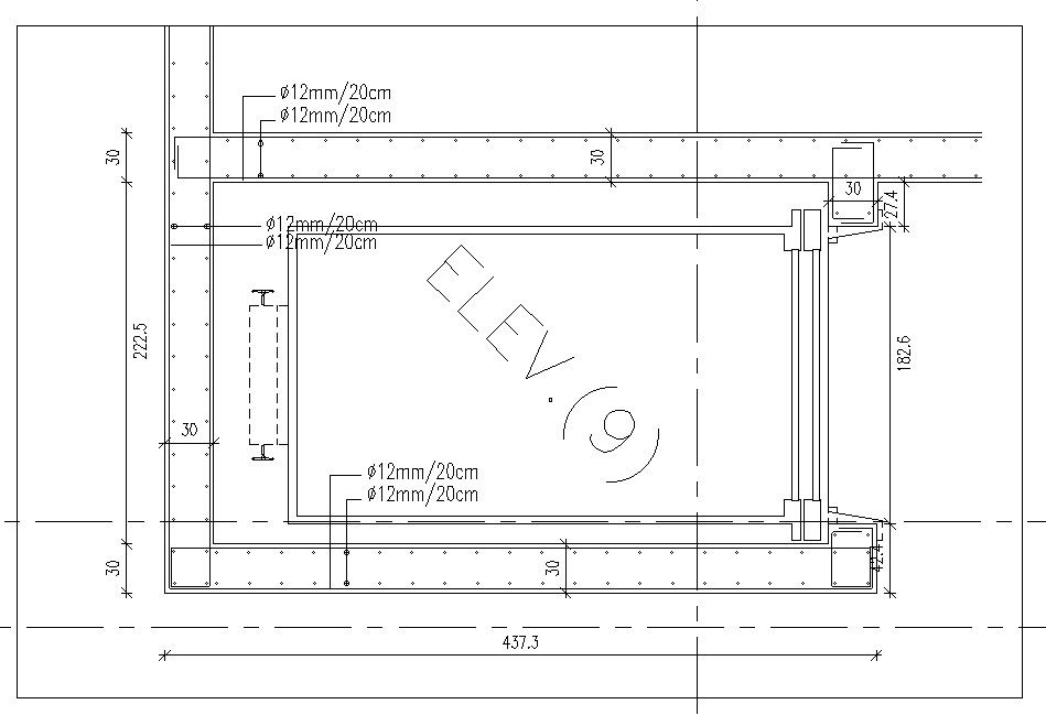 Steel plate of elevator details in AutoCAD, dwg file.