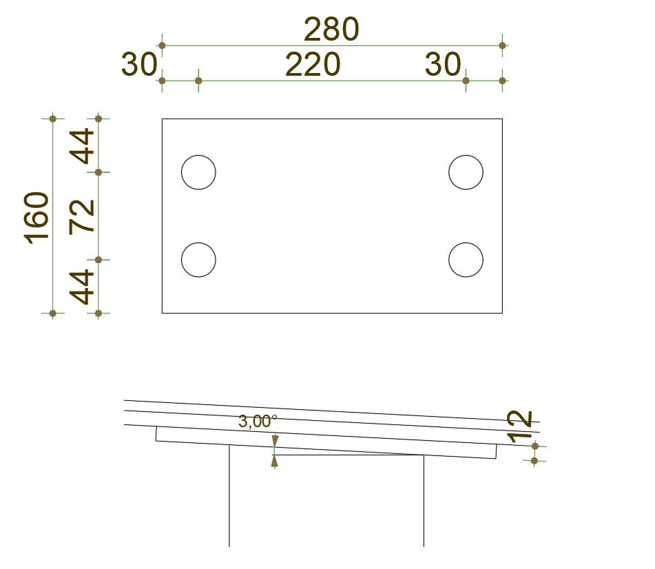 Steel plate of roof in AutoCAD 2D drawing, dwg file, CAD file