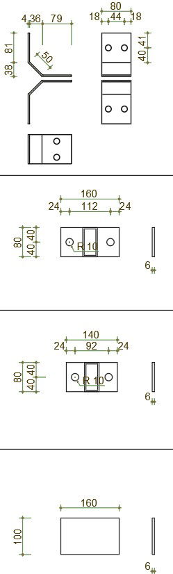 Steel plates design in AutoCAD 2D drawing, dwg file, CAD file