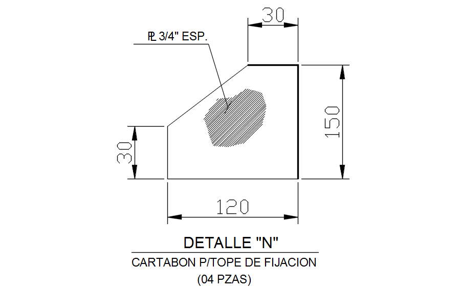 Steel plate section in detail AutoCAD drawing, dwg file, CAD file