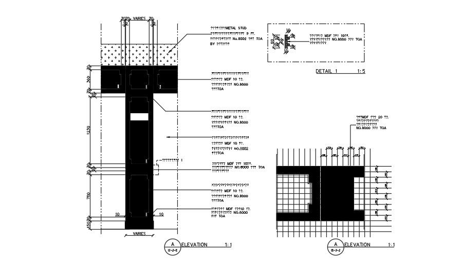 Steel structure of column detail