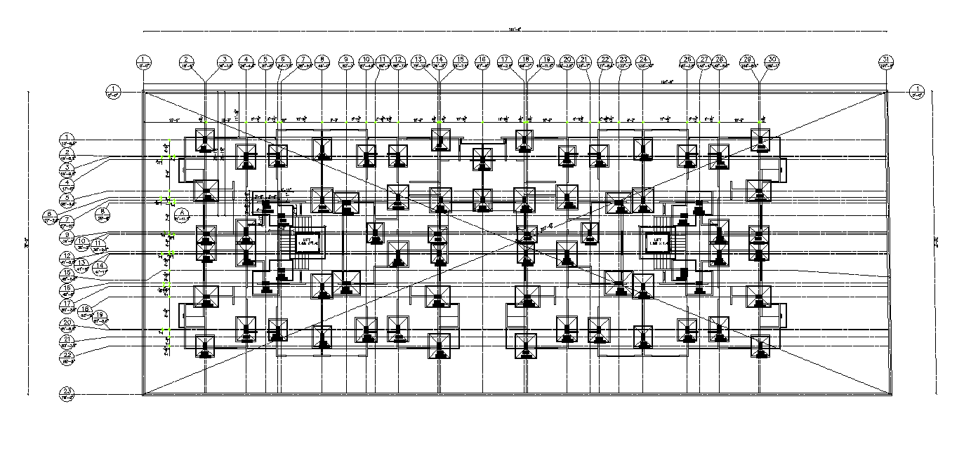 Step footing foundation plan detail CAD structure layout plan