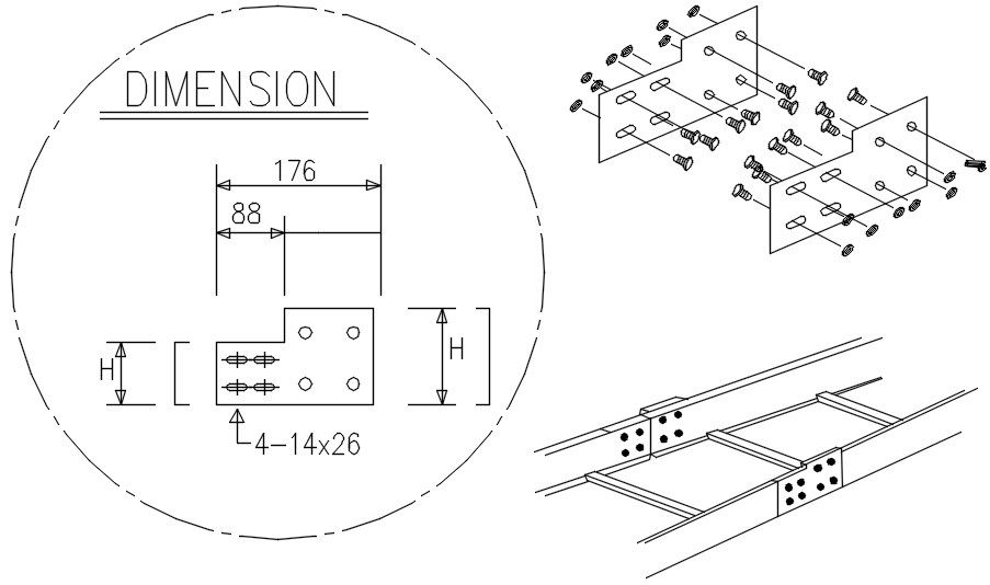 Step down connector design in detail AutoCAD drawing, CAD file, dwg file
