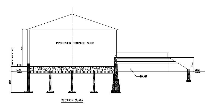 Storage shed detail drawing provided in this Autocad drawing file. Download this 2d AutoCAD drawing file.