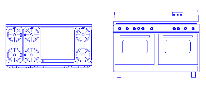 Stove design drawing with plan and elevation