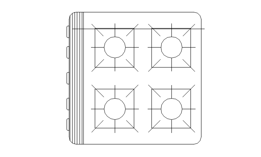 Stove design in detail AutoCAD drawing, dwg file, CAD file