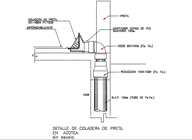 Strainer pluvial drain age dwg file