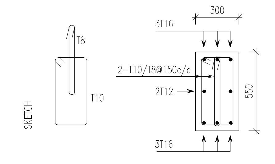 Strap beam detail AutoCAD drawing, dwg file, CAD file
