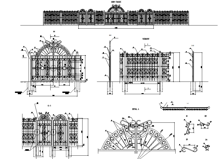 Street fences and gates design